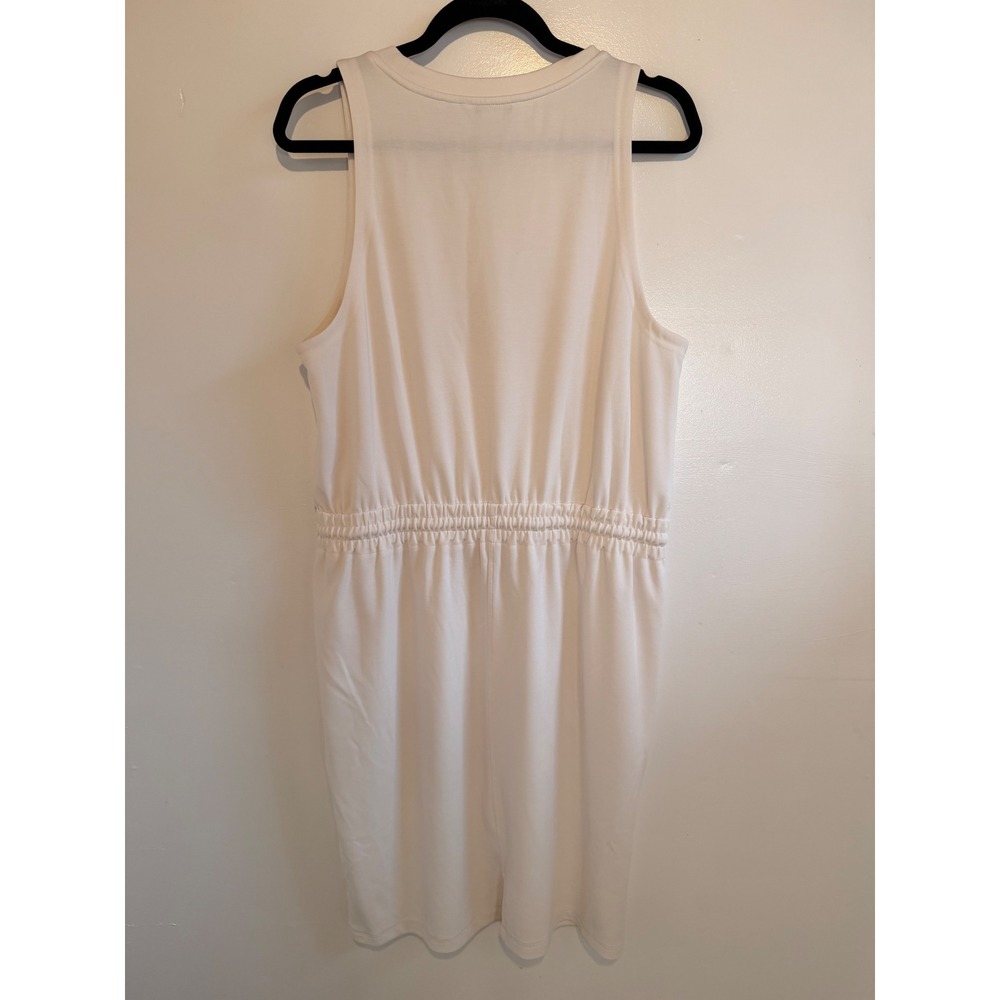 Athleta Off White Dress Women Large White Excellent Drawstring Pocket 850878 - Picture 3 of 10